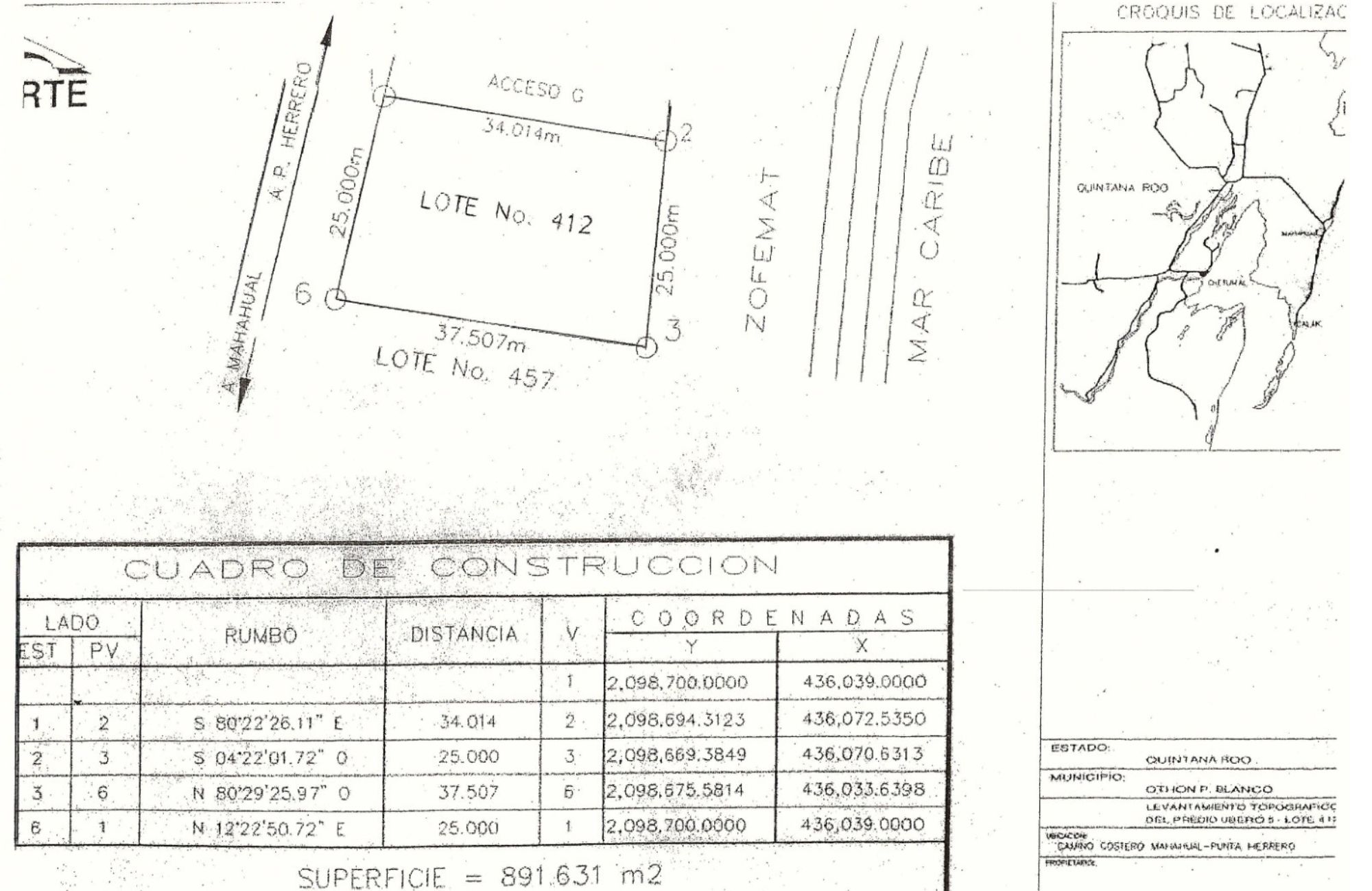 Oceanfront Lot with 28 Meters of Frontage for Sale in Mahahual