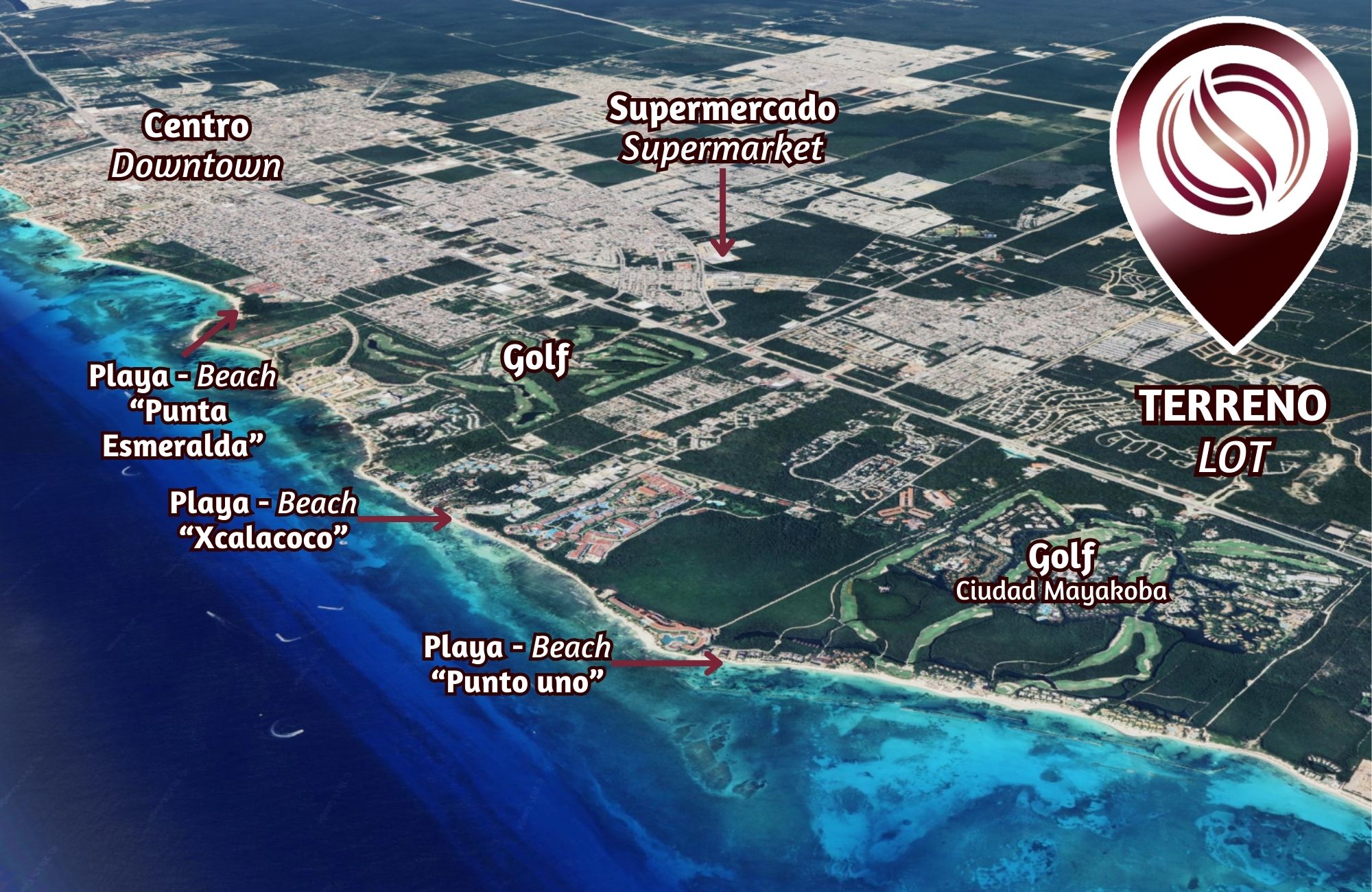 Terreno multifamiliar en Comunidad privada, en venta Playa del Carmen.