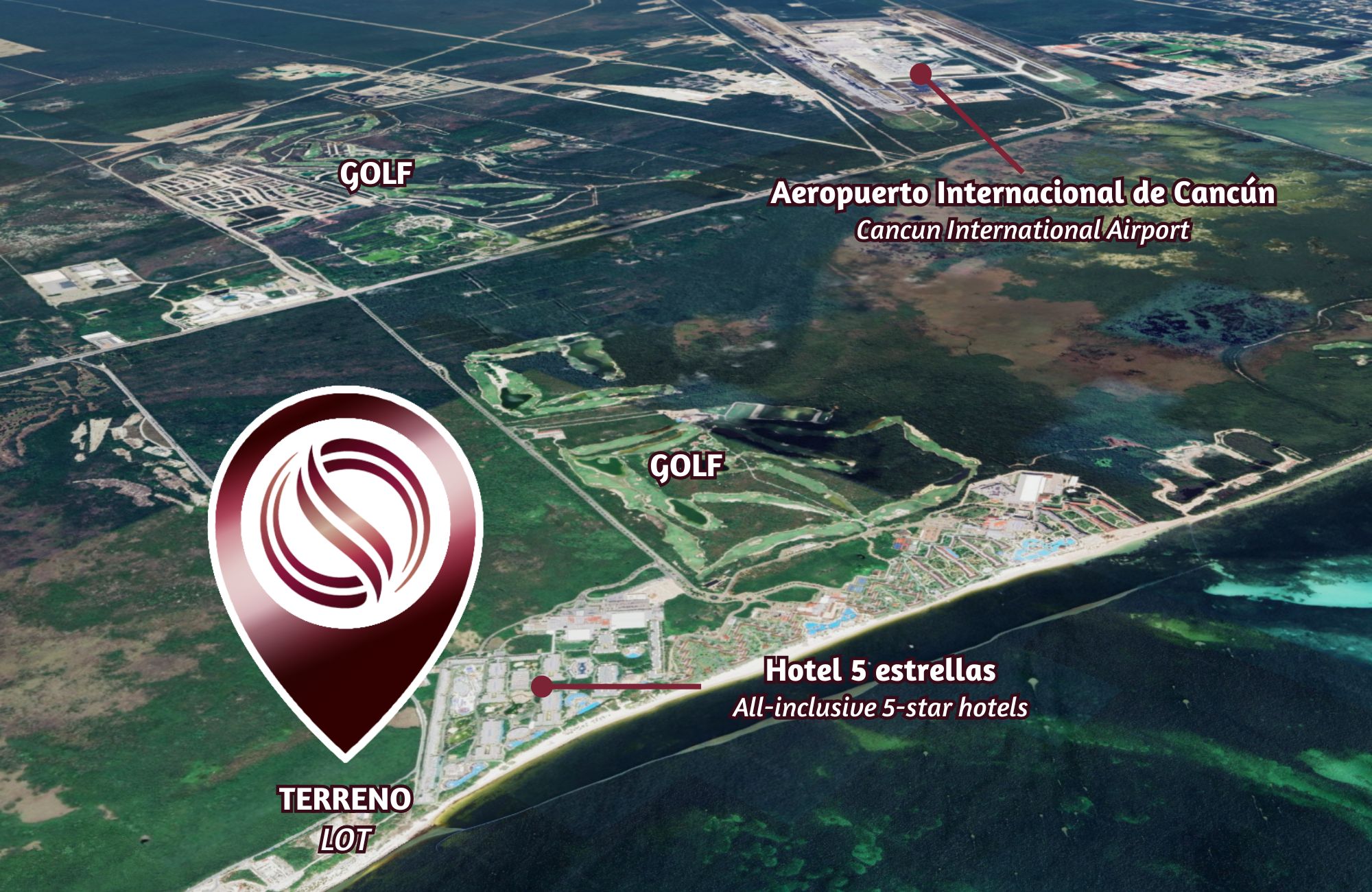 Terreno hotelero con 605 metros de playa, en venta, Puerto Morelos.