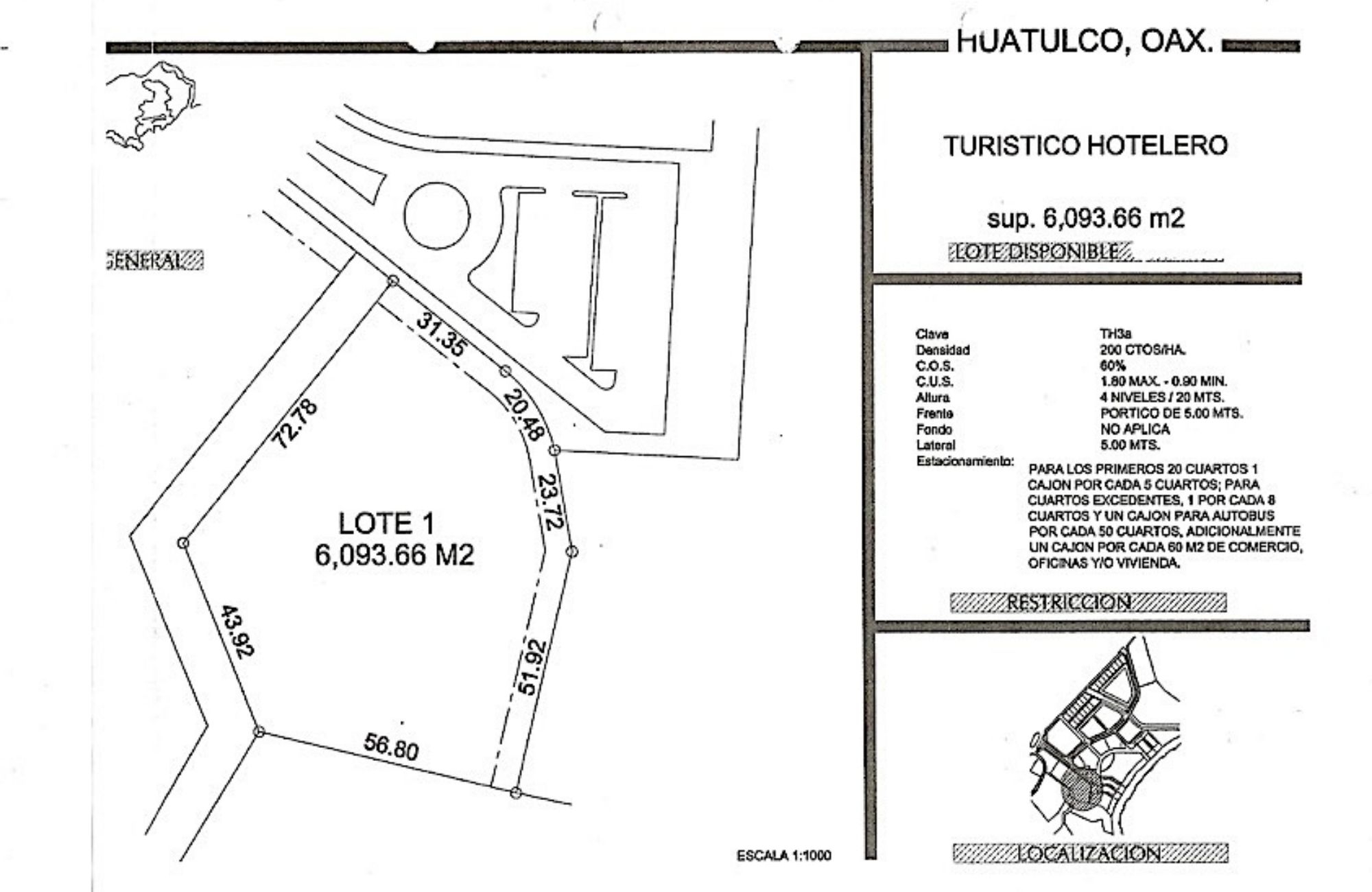 Terreno hotelero a solo 300 metros de la playa, en venta