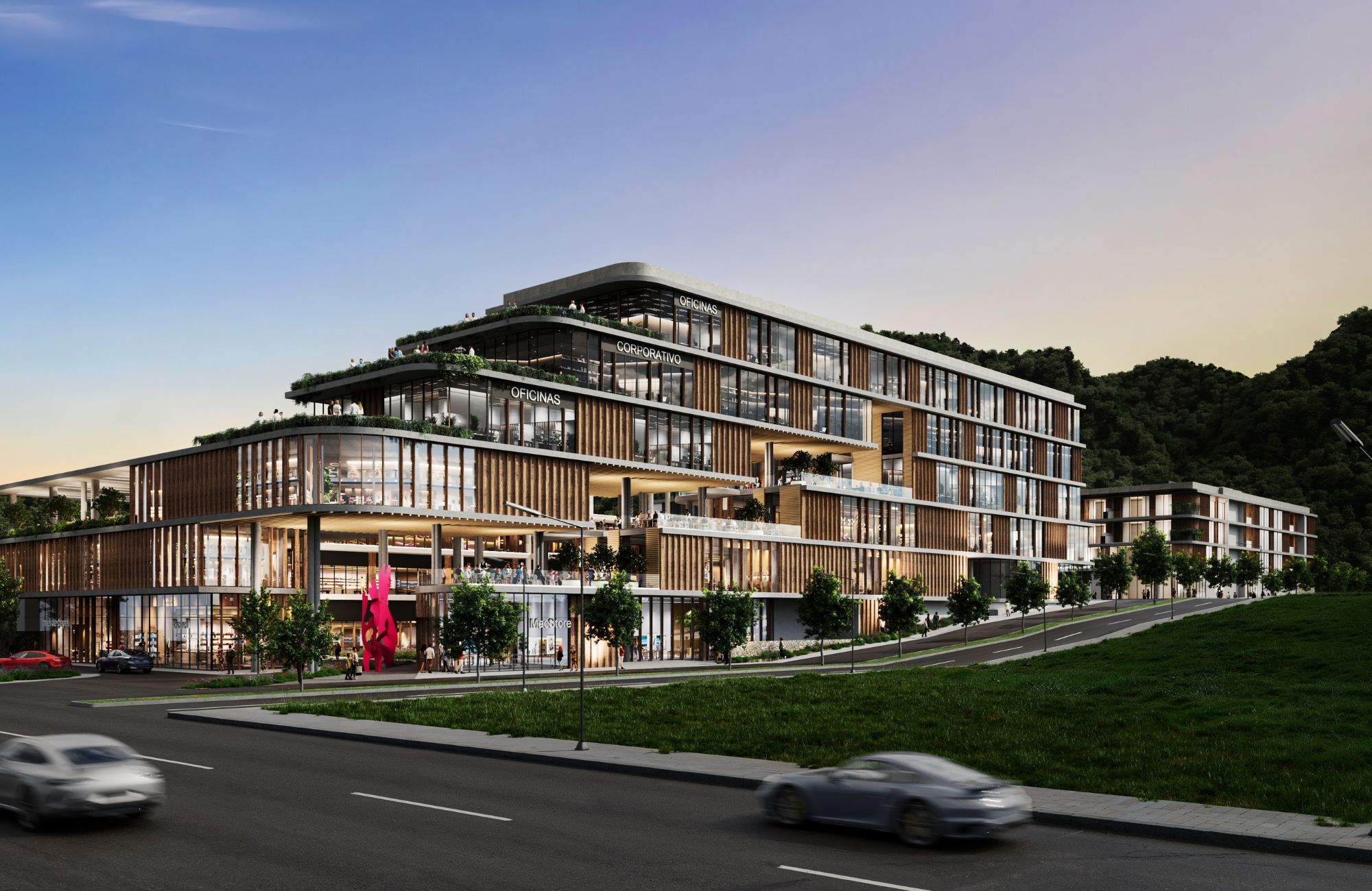 Oficina con lobby, estacionamiento y terraza panor&aacute;mica en venta