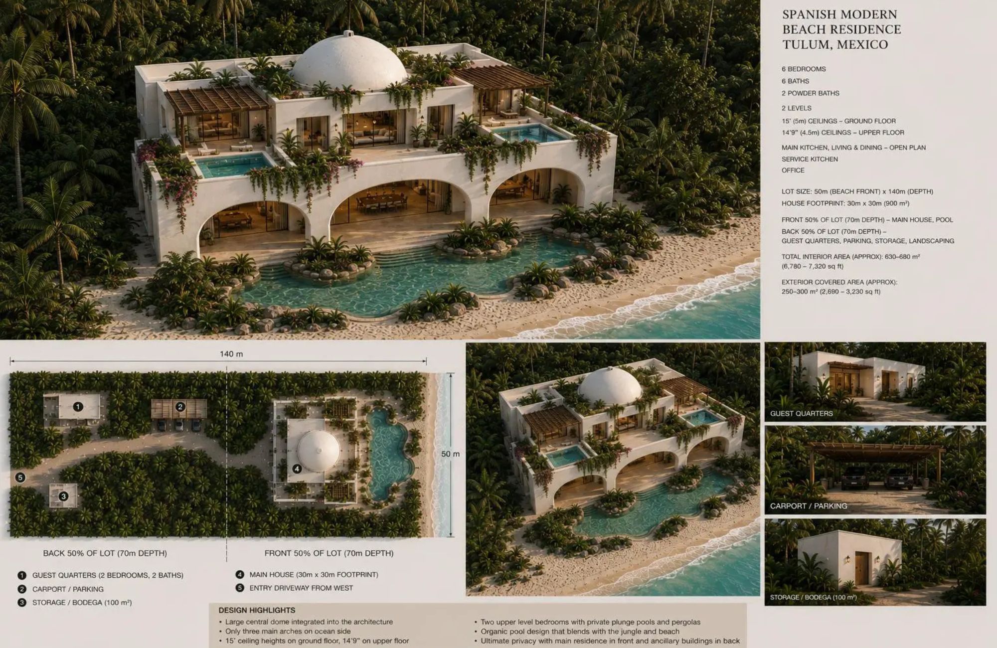 Lote comercial con 50 metros lineales de playa, doble frente, en venta