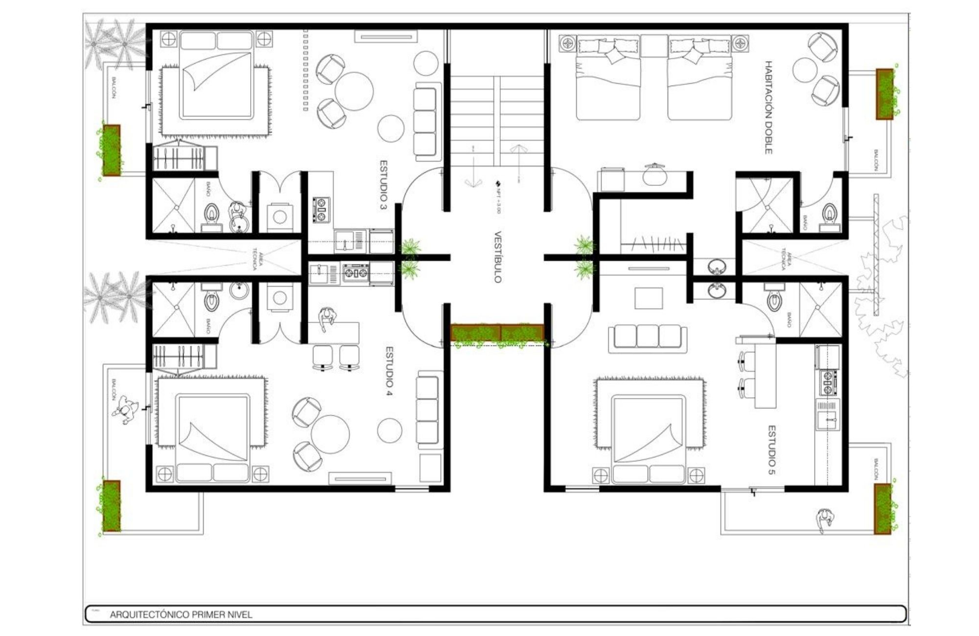 Edificio 12 estudios de 45 m2 cada uno, en obra gris, en venta