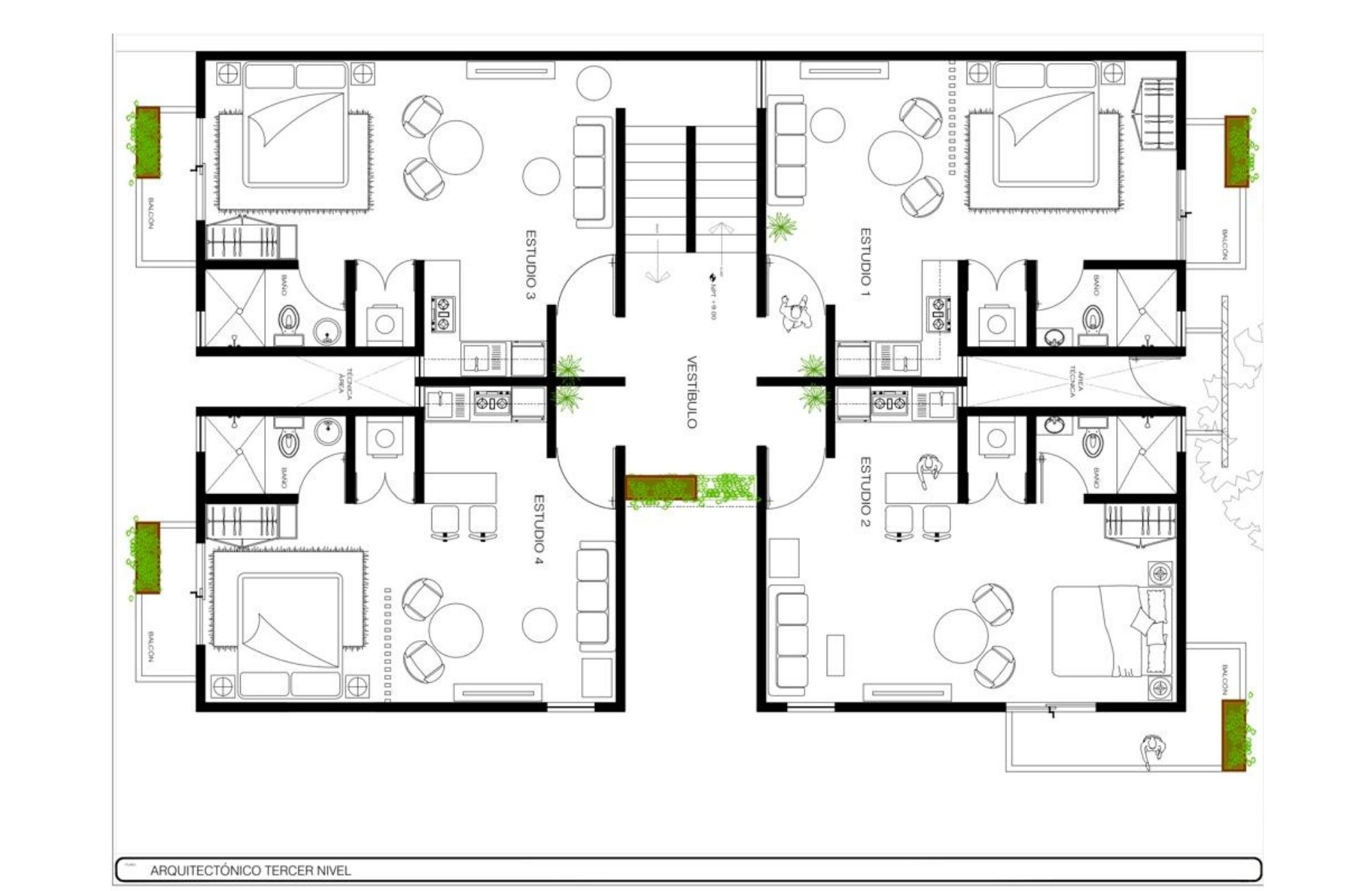 Edificio 12 estudios de 45 m2 cada uno, en obra gris, en venta