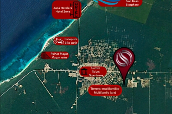 Terreno multifamiliar,macrolote en venta en Tulum, densidad H4.