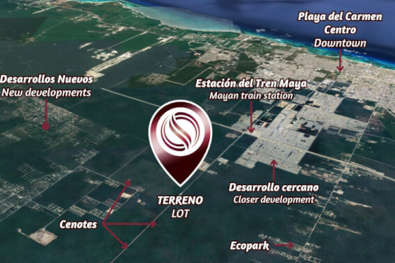 20 hect&aacute;reas en venta, uso mixto, en la entrada de Playa del Carmen.