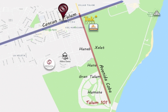 Lote Comercial dentro de la ciudad de Tulum, sobre la Carretera Tulum Oriente.