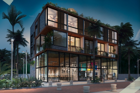 Local comercial en moderno edificio a la venta en Tulum