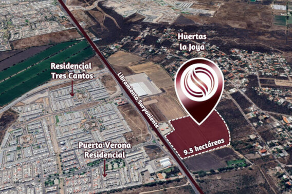 9.5 hect&aacute;reas con frente al libramiento Surponiente, en venta, Quer&eacute;taro
