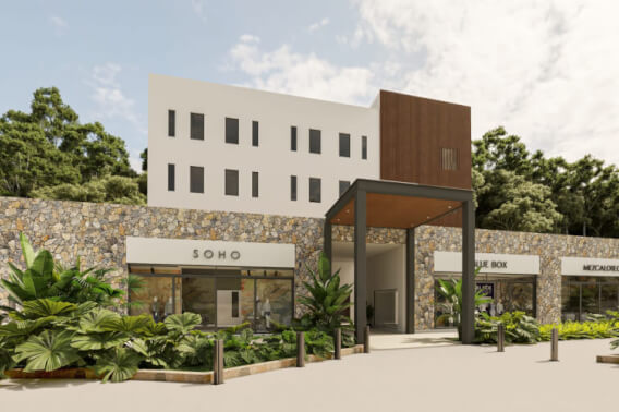 Double-height commercial premises in a boutique building, for sale, Fifth Avenue Huatulco.