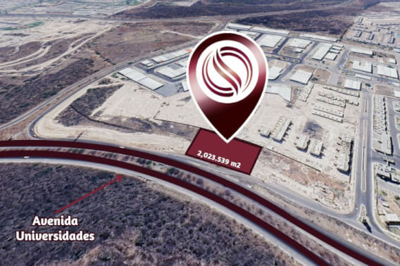 Lote comercial de 2,024 m2 sobre av. Universidades, venta, El Marqu&eacute;s, Quer&eacute;taro.