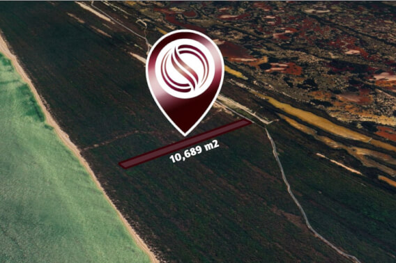 Lote frente al mar de 10,690 m2, multifamiliar, en venta Yucatan.