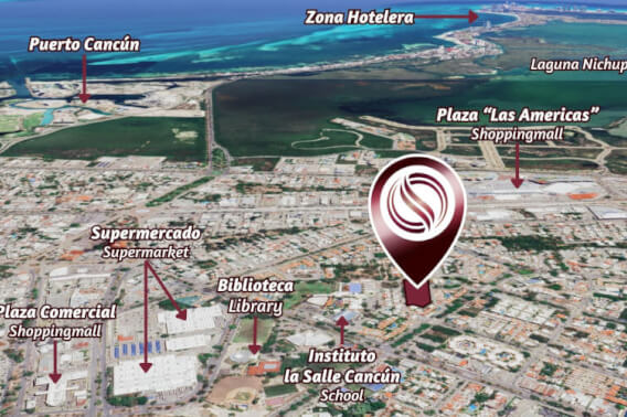 Lote multifamiliar a pasos de escuelas y supermercados, en venta Canc&uacute;n.