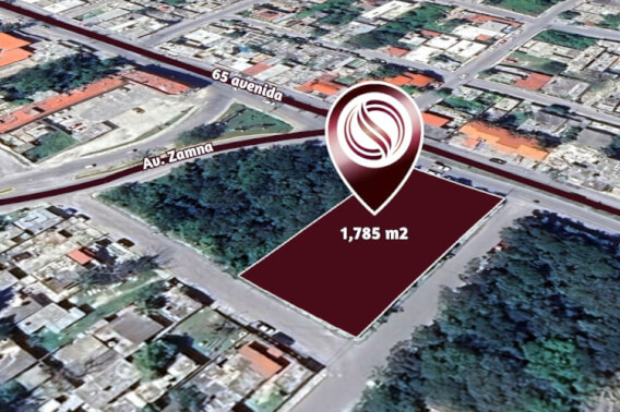 Macrolote de 2,104 m2 de uso mixto sobre Avenida 65, en venta