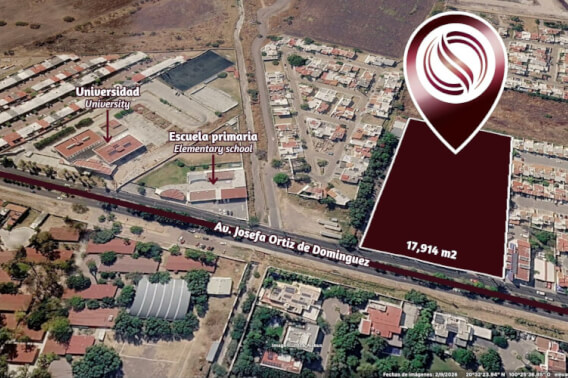 Terreno comercial de 17,914 m2 sobre Av. Josefa Ortiz de Dom&iacute;nguez, en venta.