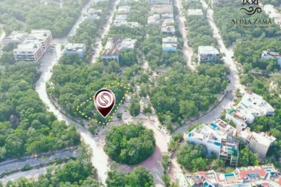 Commercial land in the main entrance of the commercial area of Aldea Zama, for sale, Tulum.