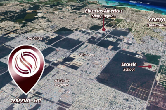 Terreno de uso mixto, en venta Paseo del Sisal, Playa del Carmen.