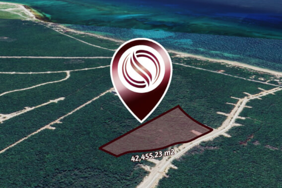 Terreno multifamiliar de 42,455 m2 a minutos del mar, en venta Aldea Zama Tulum.