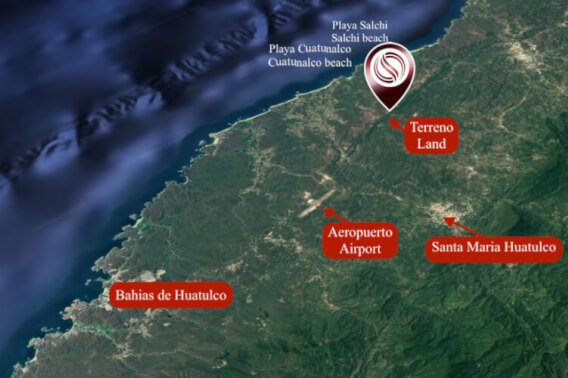 Terreno para desarrollador a 9 minutos de Playa Cuatunalco, 15 minutos del Aeropuerto de Huatulco.