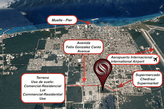 Terreno uso de suelo comercial-multifamiliar en venta en Cozumel, colonia Miraflores.