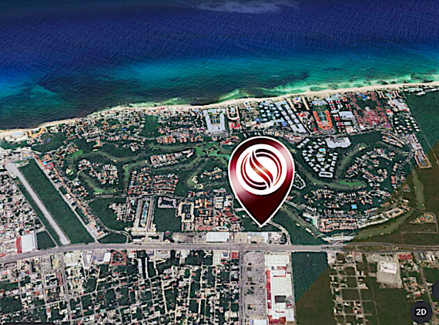 Land for sale in Playacar, common area with pool, in gated community with golf course and access to