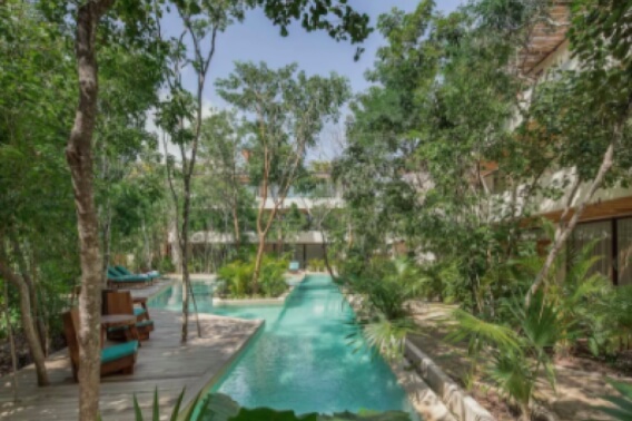 Condo with green areas, heated pool, coffee shop, business center, gym and yoga in Aldea Zama.