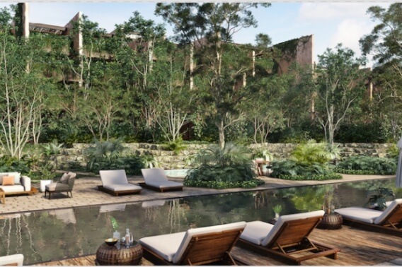 Studio with pool, ethnic mall, instagram butler service, +amenities Tulum for sale Aldea Zama.