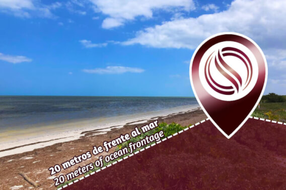 20 Meters of Oceanfront Single-Family Lot for Sale in Santa Clara, Yucat&aacute;n.