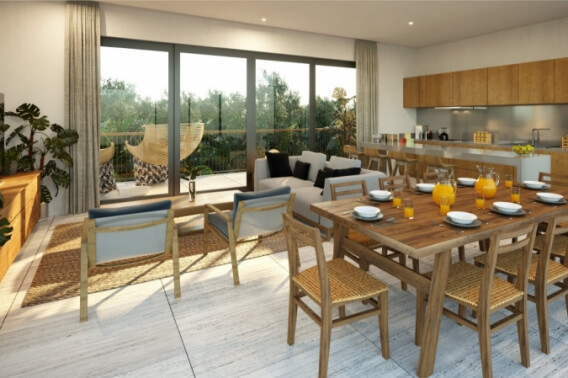 Spacious apartment with jacuzzi and luxury amenities in Tulum.