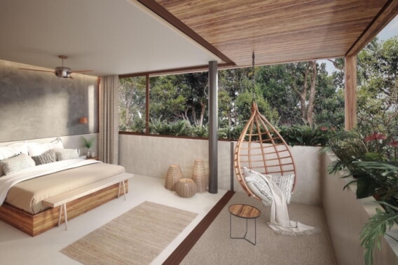 Departamento con estilo natural de 3 recamaras en Tulum.