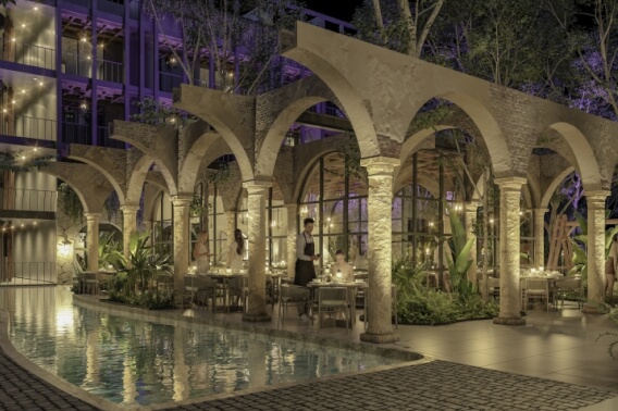 Avant-garde apartment in Tulum in front of the main avenue.