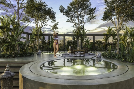 Avant-garde apartment in Tulum in front of the main avenue.