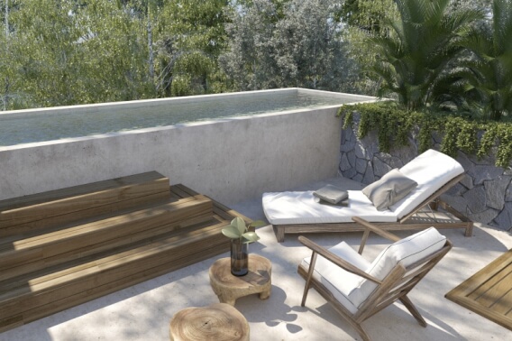 Condo with private pool surrounded by green areas in Tulum