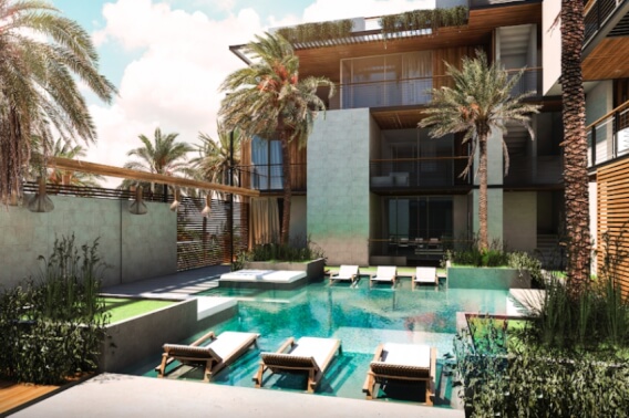 Large condo with amenities in Aldea Zama