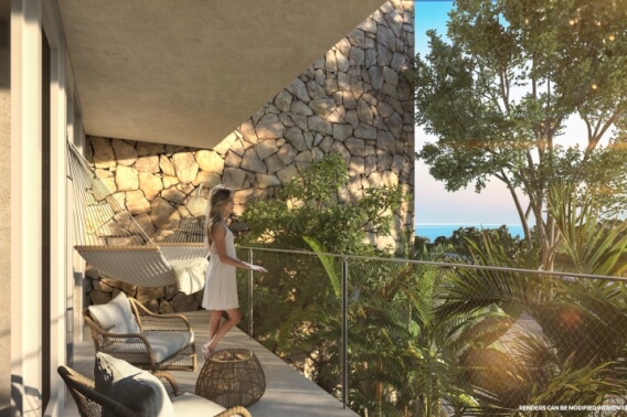 Penthouse steps from the ocean with beach club in Akumal Tulum