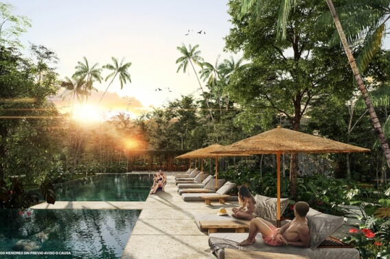 2 bedroom house with private pool for sale in Tulum.