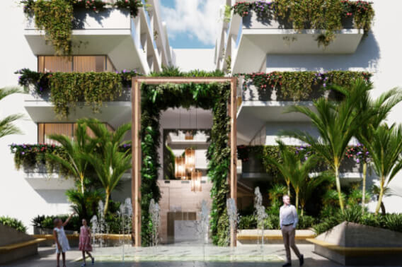 Apartment 5 minutes from the beach, jacuzzi, 2 pools, yoga area, gym, coworking, for sale Playa del Carmen