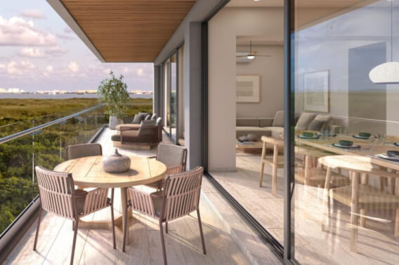 Apartment with terrace and lagoon view for sale, Parque Canc&uacute;n, Canc&uacute;n