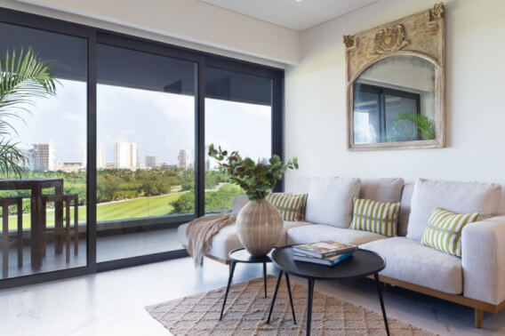 Ocean view apartment golf course and the nature reserve. In a sustainable building, it has two bedrooms, balconies, private elevator