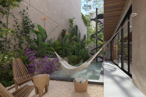 5 bedroom house, with private pool, hot tub spa, smart key card, amenities: gym, juice and coffee bar, common pool, in Aldea Zama, Tulum