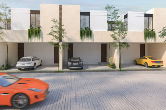 House with pool, solar panel, clubhouse with amenities, pre-sale in Merida