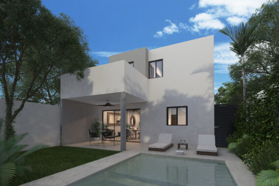 House with Private Pool, Two-Story, for Sale in Temoz&oacute;n Norte, M&eacute;rida