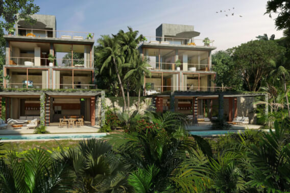 House with private pool, roof garden, full wall windows with green views, concierge, driver, gym, 958m2 pool, kids areas, and more amenities