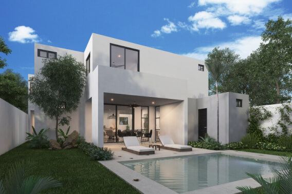 House with Covered Terrace and Private Pool for Sale in Temoz&oacute;n Norte, M&eacute;rida