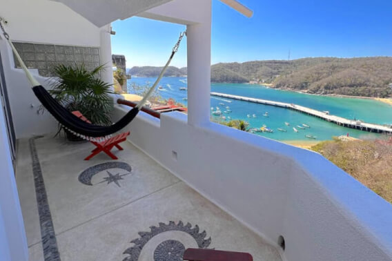 Ocean view villa, beach access, pool, for sale, Punta Santa Cruz, Huatulco.