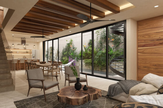 House with 3 bedrooms plus guest house with lock off system, private pool, hot tub spa, smart key card, amenities: gym, juice and coffee bar