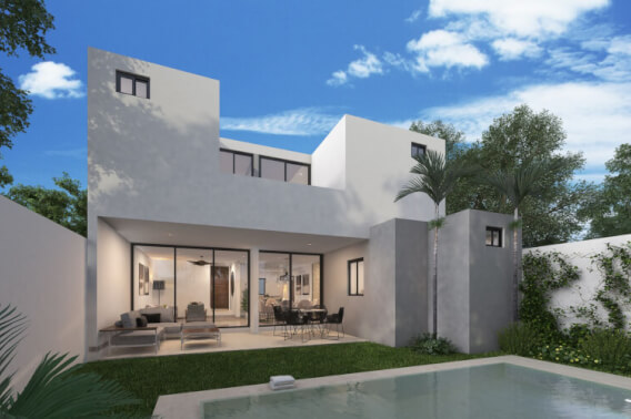 Two-Story House with Private Pool for Sale in Temoz&oacute;n Norte, M&eacute;rida