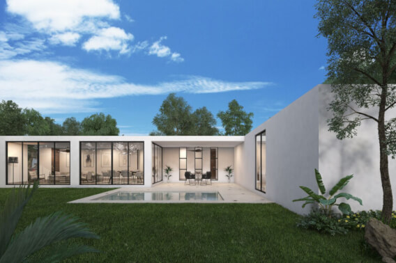 One-Story House with Private Pool and Terrace for Sale in Temoz&oacute;n Norte, M&eacute;rida