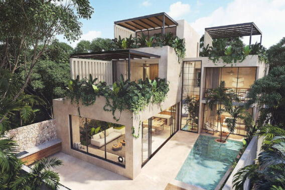 House in pre-sale, with 80 percent of construction completed, Valenia, Playa del Carmen