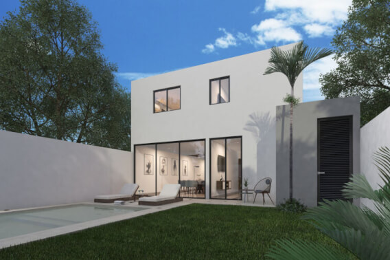 Two-Story House with Private Pool and Garden for Sale in Temoz&oacute;n Norte, M&eacute;rida
